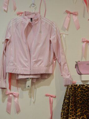 Adidas Baby Pink Velour Tracksuit (Size M)